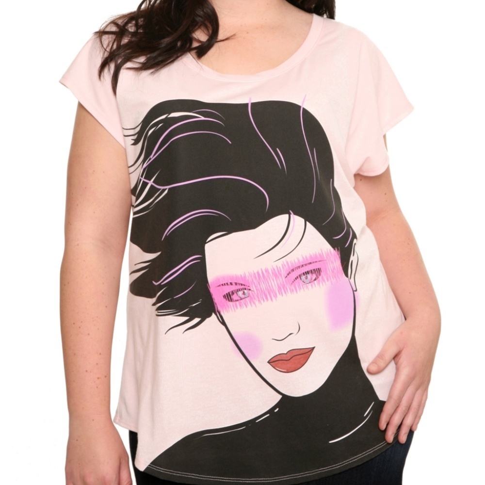 New! Torrid sz 3 Retro Dolman‎ Pink Tee NWT Plus Size 3X